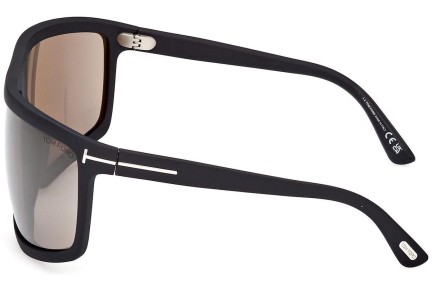 Zonnebril Tom Ford Clint 2 FT1066 02L Flat Top Zwart