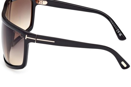 Zonnebril Tom Ford Clint 2 FT1066 01B Flat Top Zwart