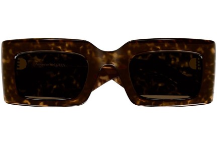 Zonnebril Alexander McQueen AM0433S 002 Rechthoekige Havana