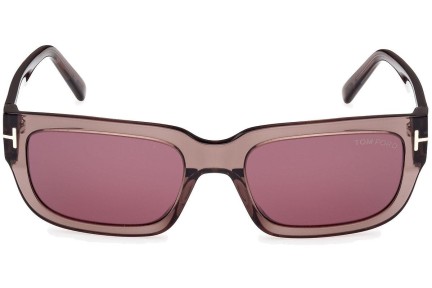 Zonnebril Tom Ford Ezra FT1075 45U Rechthoekige Bruin