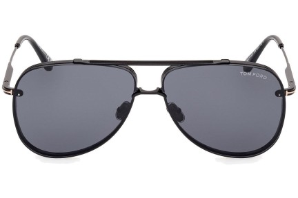 Zonnebril Tom Ford Leon FT1071 01A Pilot Zwart