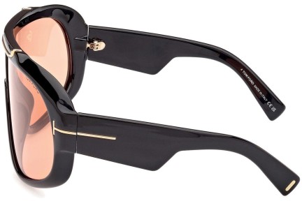 Zonnebril Tom Ford Rellen FT1093 01E Vierkant Zwart