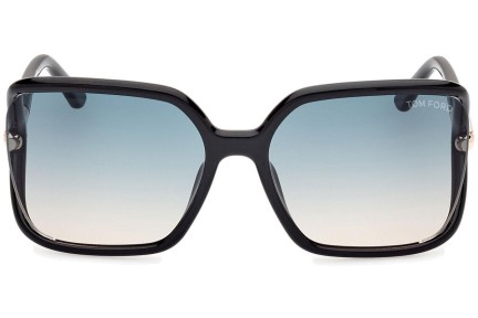 Zonnebril Tom Ford Solange-02 FT1089 01P Vierkant Zwart