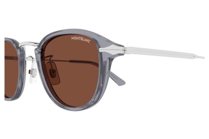 Zonnebril Mont Blanc MB0336S 004 Ronde Grijs