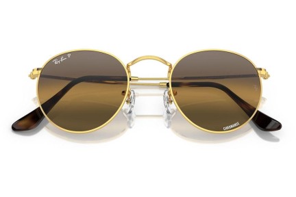 Zonnebril Ray-Ban Round Metal RB3447 001/G5 Polarized Ronde Goud