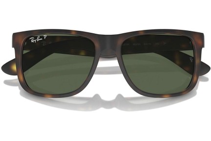 Zonnebril Ray-Ban Justin RB4165 865/9A Polarized Vierkant Havana