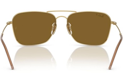 Zonnebril Ray-Ban Caravan Reverse RBR0102S 001/83 Polarized Rechthoekige Goud