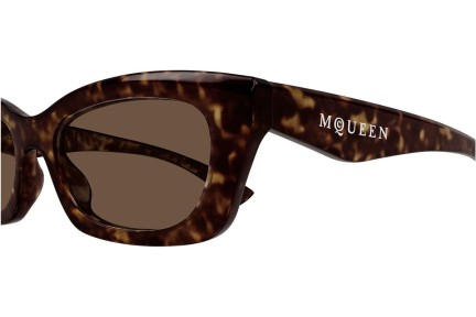 Zonnebril Alexander McQueen AM0474S 002 Rechthoekige Havana