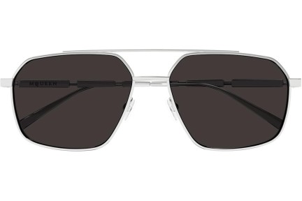 Zonnebril Alexander McQueen AM0477S 001 Pilot Zilver