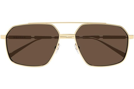 Zonnebril Alexander McQueen AM0477S 002 Pilot Goud