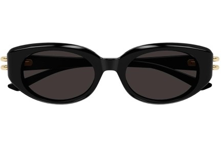 Zonnebril Alexander McQueen AM0469S 001 Ovaal Zwart