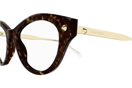 Brillen Alexander McQueen AM0485O 002 Cat Eye Havana