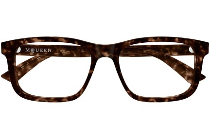 Brillen Alexander McQueen AM0486O 007 Vierkant Havana