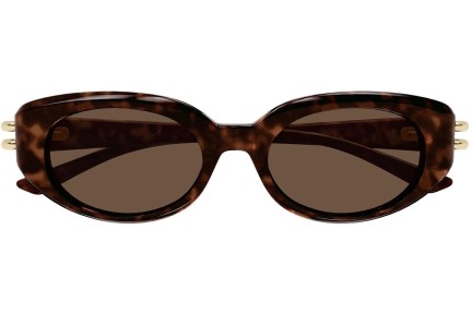 Zonnebril Alexander McQueen AM0469S 002 Ovaal Havana