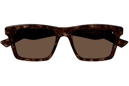 Zonnebril Alexander McQueen AM0472S 002 Vierkant Havana