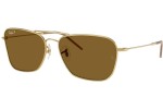 Zonnebril Ray-Ban Caravan Reverse RBR0102S 001/83 Polarized Rechthoekige Goud