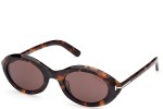 Zonnebril Tom Ford Carmen FT1186 52E Ovaal Havana